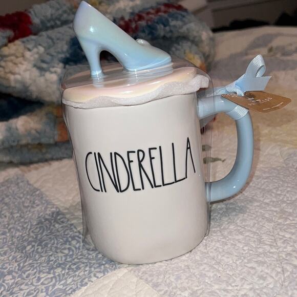 Rae Dunn ,2 piece set -new Cinderella small lidded dish & mug w.blue slippers - Picture 2 of 16